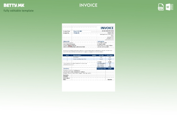 Модерен стил празен шаблон за агенциска фактура